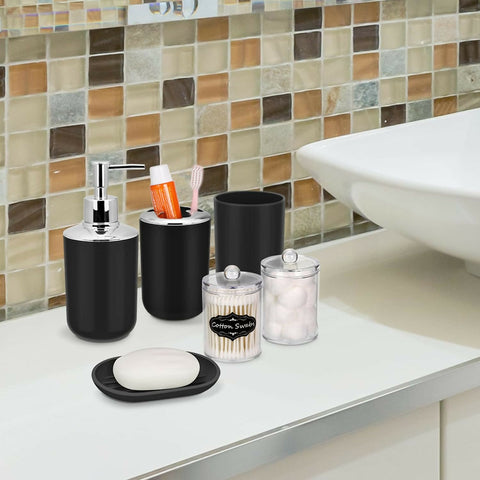 4-PCs-Wooden-Lid-Bath-Accessories-Set-1684Plain-Black-Apricot-9549