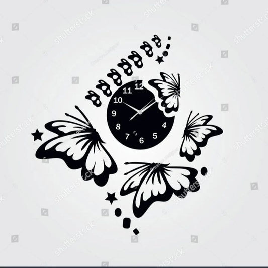 Butterflies with Stars Clock