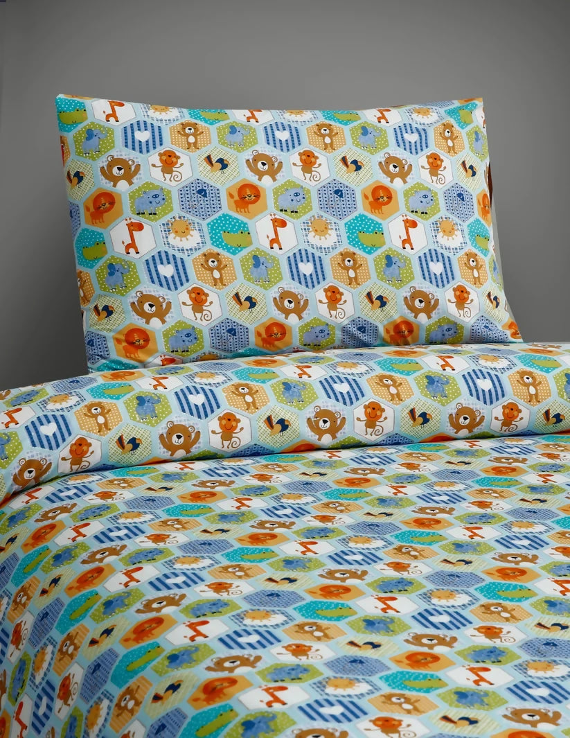 2Pcs-Single-Bed-Sheet-Monkey-in-Jangle-Apricot-4498