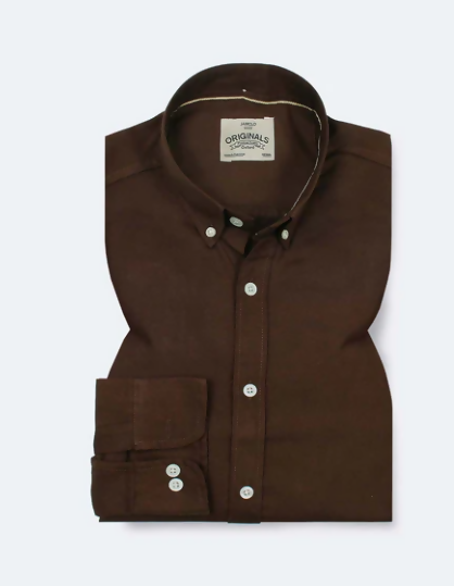 Dark wood brown oxford shirt