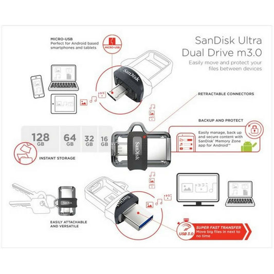 32GB - Ultra Dual USB 3.0 - OTG Flash Drive