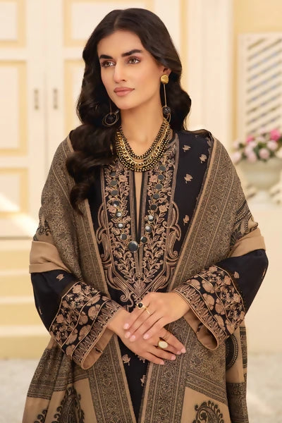 Shafaq SQ-26 : Unstitched Luxury Embroidered Dhanak 3PC - ValueBox