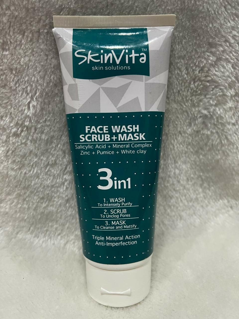 SkinVita Face wash Scrub+Mask 3in1 200gm - ValueBox