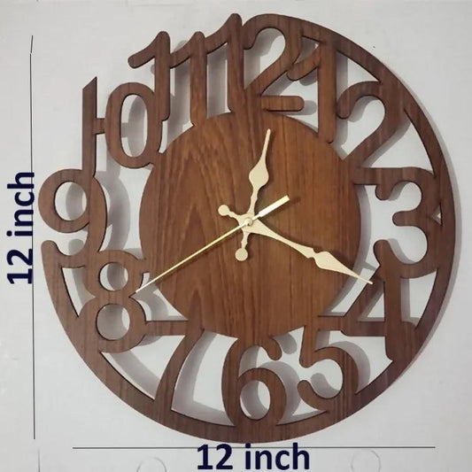 AKW latest wall clock design Wall Clock 3D Wooden Watch DIY Design Decoration Quartz Numeric For Home Decor Living Room And Offices And For Gifts(12x12)