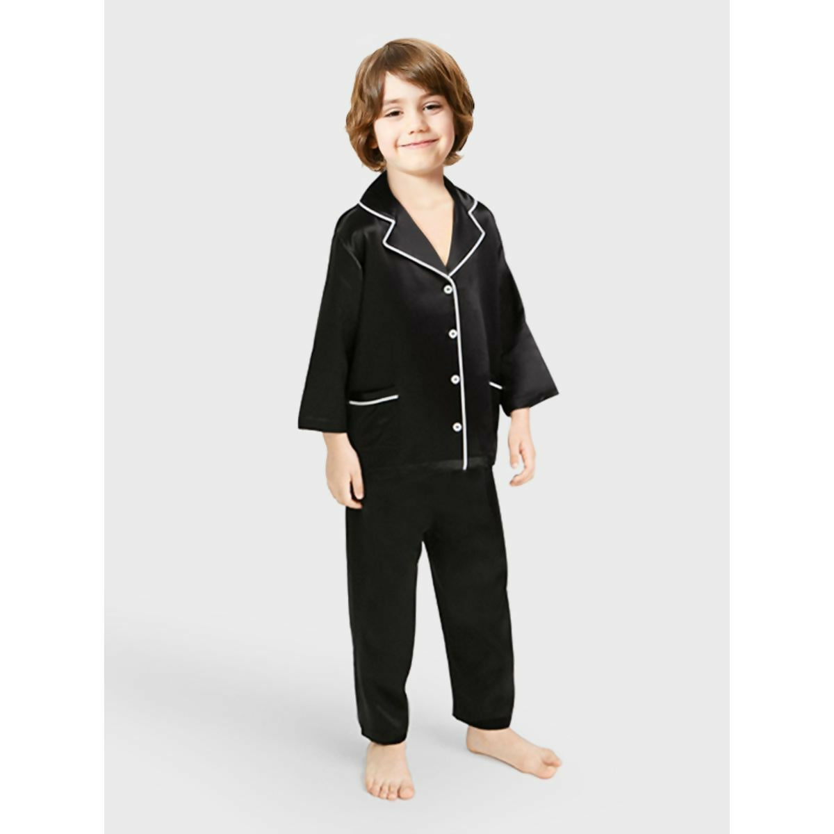 Silk Night Suit for Kids Shirt and Trouser
