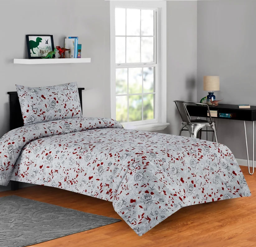 2Pcs-Single-Bed-Sheet-Maroon-flowers-Apricot-1475