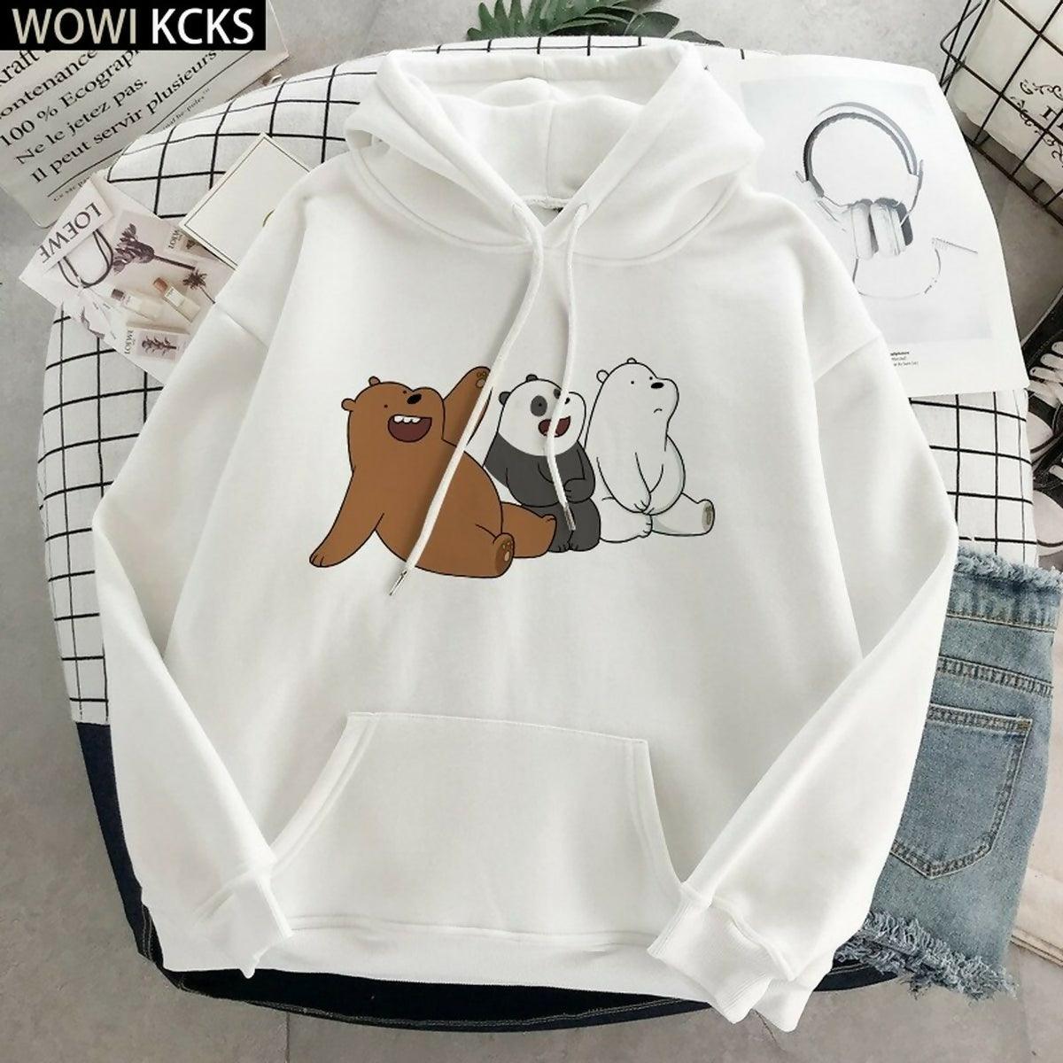 Khanani's Cute beary bears graphic printed hooded hoodie for winters - ValueBox