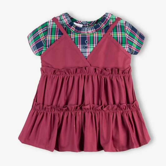 Maroon Ruffle Frock