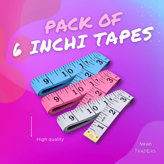 High Quality Measuring Tape Thick Ruler Inchi Tape (PACK OF 6 INCHI TAPES) - ValueBox