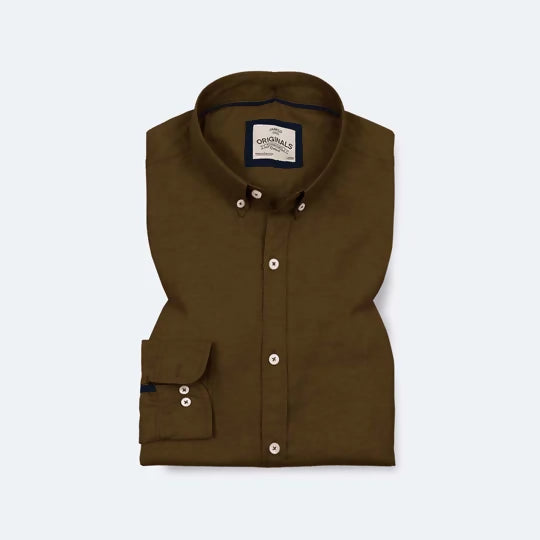 Kuro Brown Plain Shirt