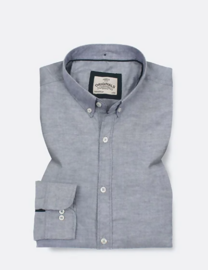 Double Tone Light Grey Oxford Shirt