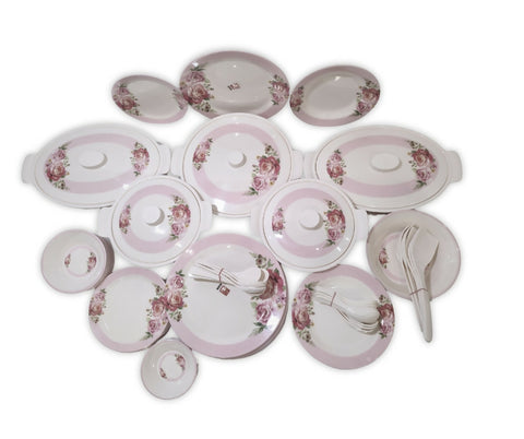 72 Pcs Iconic Melamine Dinner Set 8 Person Serving , Premium Quality Beautiful Look I,9 - ValueBox