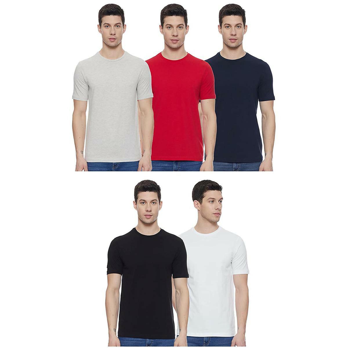 Khanani's T Shirt for men Pack of 5 multicolor summer Short sleeves tshirts for men - ValueBox