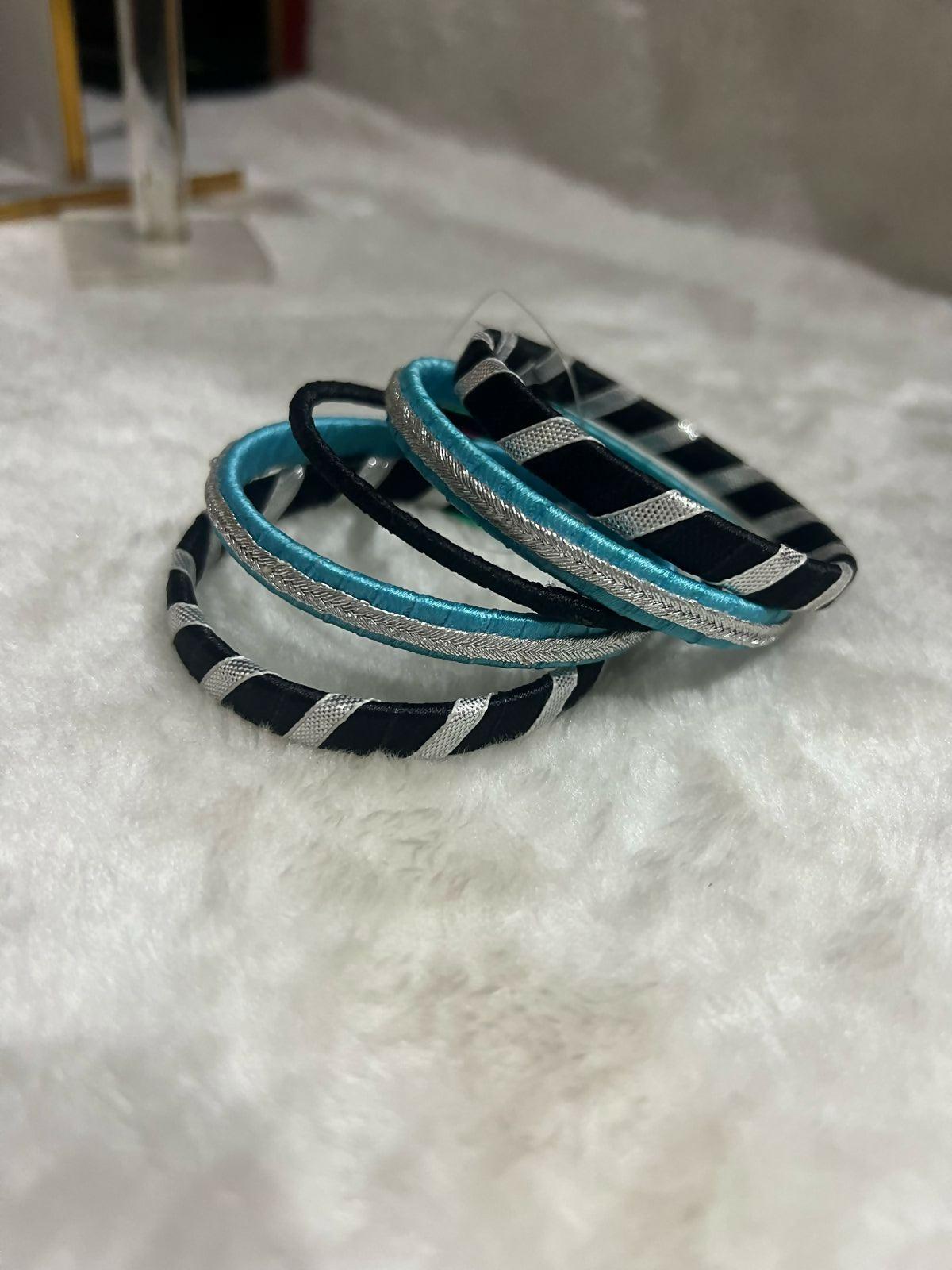 Women Turquoise Black & White bangles - ValueBox