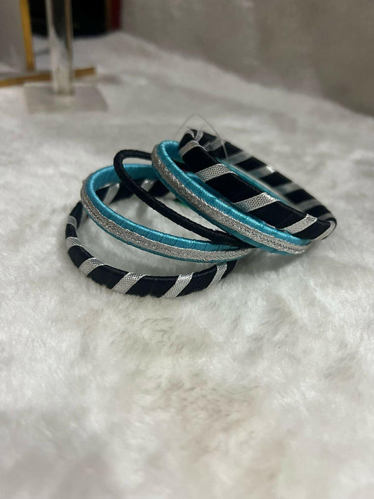 Women Turquoise Black & White bangles