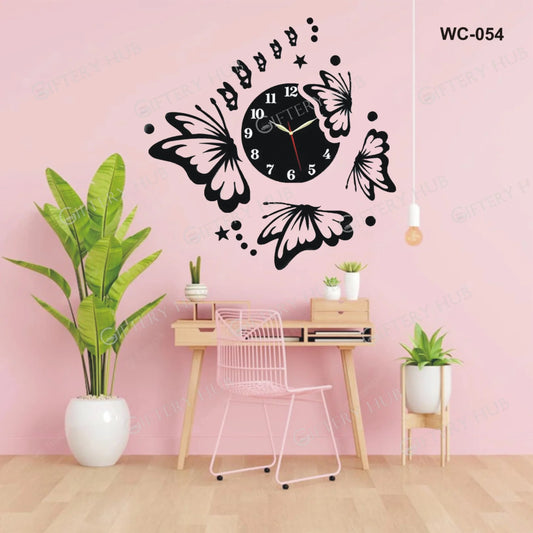 Butterflies with Stars Clock