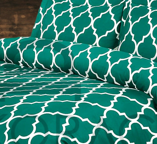 Green Lattice 3 Pcs Bed Spread - BSP29