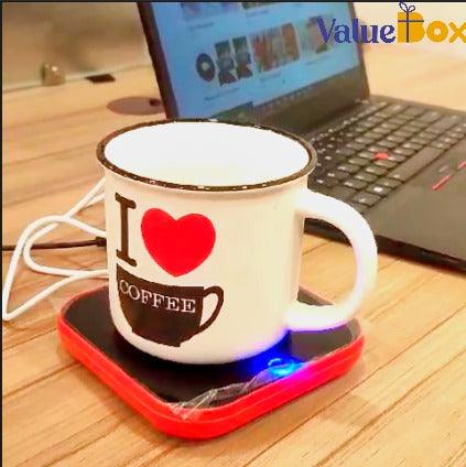 Warmer Heater Pad Electric Powered 220V Black Electric Powered Cup Warmer Heater Pad Coffee Tea Milk Mug Office Kitchen House ONLY HEATER PAD NOT WITH A CUP - ValueBox