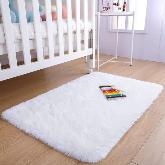 Anti-Slip Soft Fluffy Door Mat-Off White