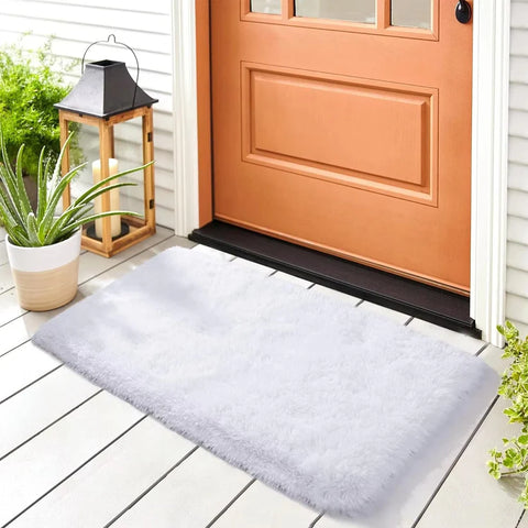 Anti-Slip Soft Fluffy Door Mat-Off White