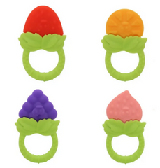 Momme Baby Teether Toy Fruit Shape BPA Free Silicone Infant Teething Chew Newborn Teether Relief Soothing Sore Gums Baby Accessories