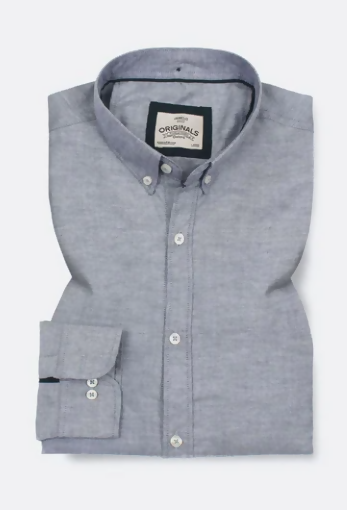 Double Tone Light Grey Oxford Shirt