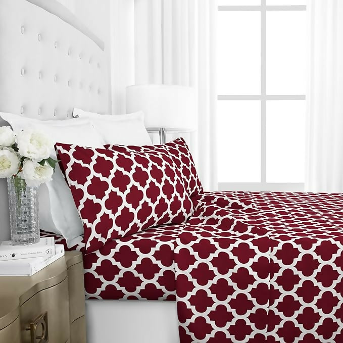 3-PCs-Double-Bed-Sheet-Plum-Geometric-Apricot-4246