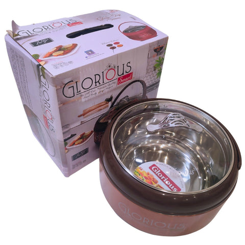 Glorious Extra Large Hot Pot With Glass Top Premium Quality - Food Warmer - Spring Stainless Steel - ValueBox