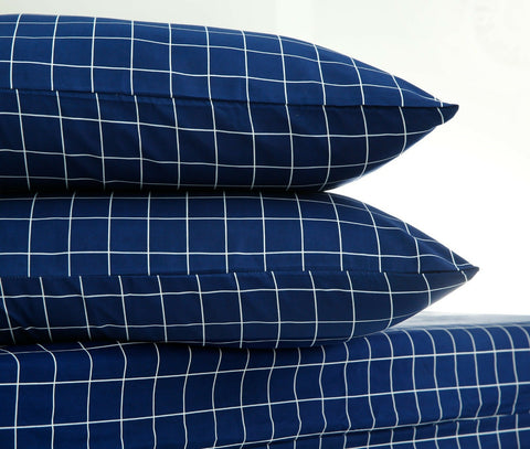 Fitted-Bed-Sheet-Blue-Check-Apricot-2268