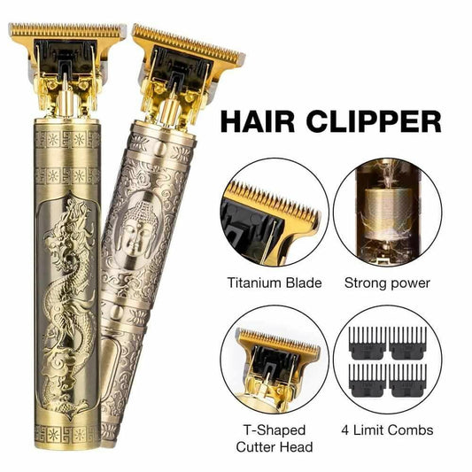 Trimmer Shaving Machine Vintage T9 Professional Dragon Style Metal Rechargeable Electric Hair Clipper Cutting Machine - ValueBox