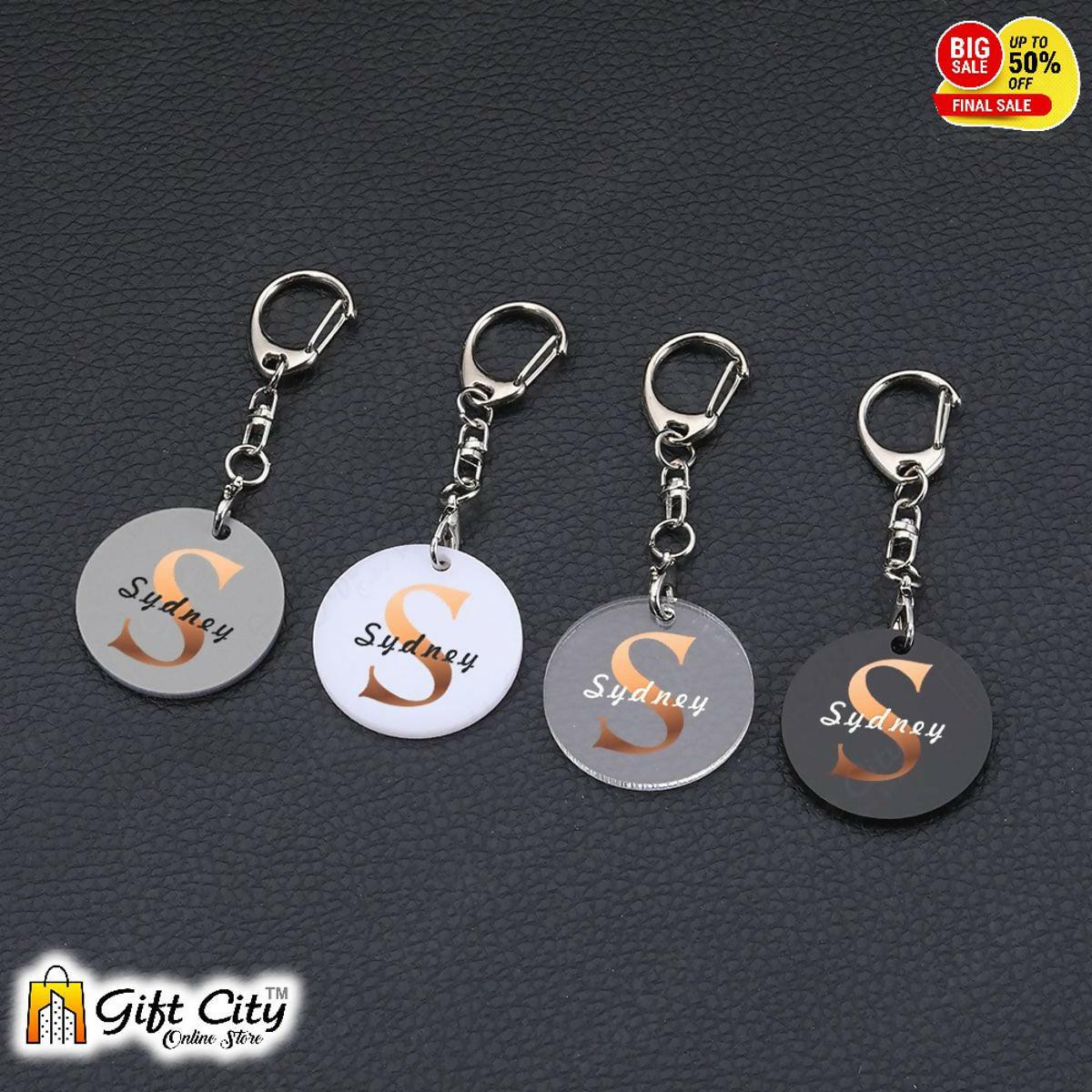 badgeCouple Keychain Custom Name Initials Personalized Gift - Gift City - ValueBox