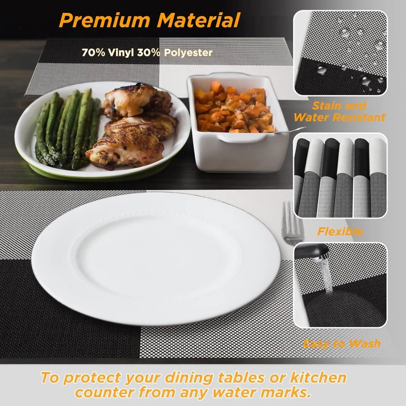 PVC-Table-Place-Mats-Black-Check-Apricot-1737