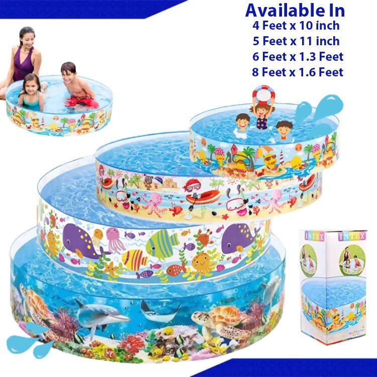 INTEX NON-INFLATABLE SIZE SWIMMING POOL | Without Air Swimming Pool | swimming pool for kids | (4FT-5FT-6FT-8FT)(58477,56451,56452,58472)