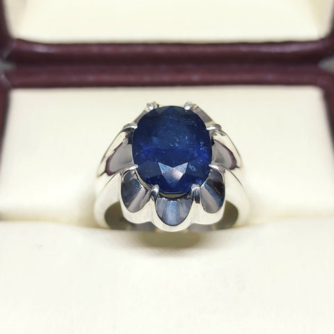 Natural Sapphire Silver Ring Handmade Ring Beautiful Gift