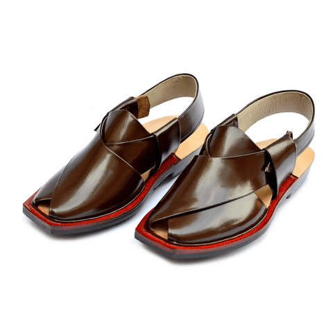 Men’s Leather Norozi Chappal Dark Brown