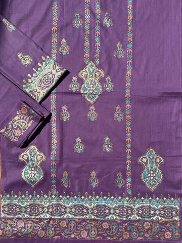 Lilac – Cotton Lawn Block Print Unstitched 2 Pc Set