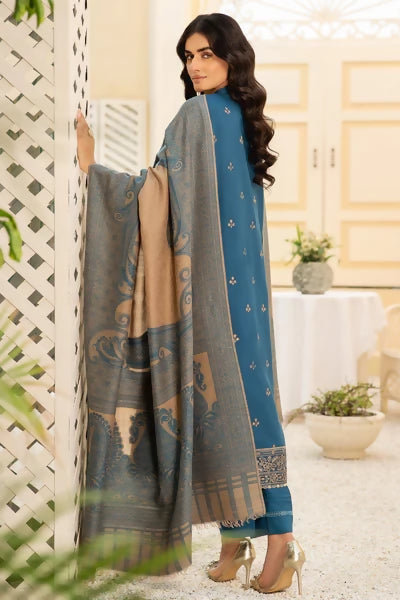Shafaq SQ-19 : Unstitched Luxury Embroidered Dhanak 3PC - ValueBox