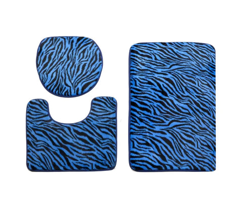 3-PCs-Anti-Skid-Commode-Mat-Set-Blue-Zebra-Print-Apricot-2251