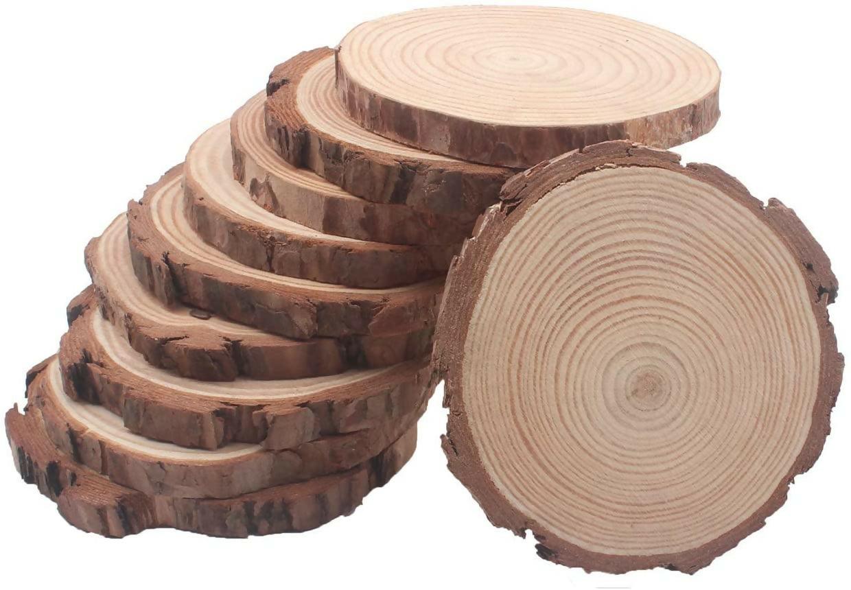 Wooden Log Slice Disc for DIY Crafts Diameter 1 Pe 4 to 5 inches - ValueBox