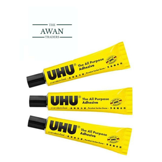UHU all purpose adhesive clear glue 7ml tube (pack of 3) - ValueBox
