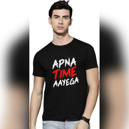 badgeApna Time Ayega Printed Men Round Neck T-Shirt - ValueBox