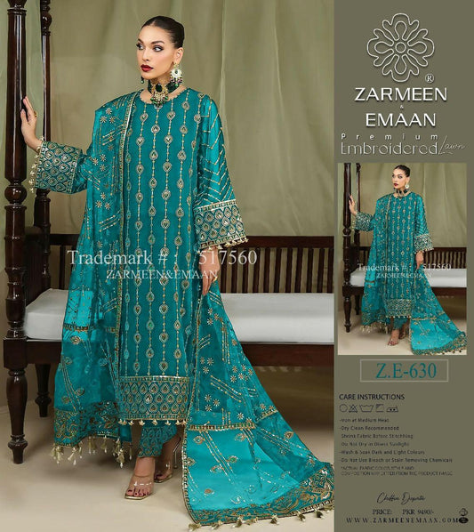 3 piece Embroidered Lawn collection 2024
