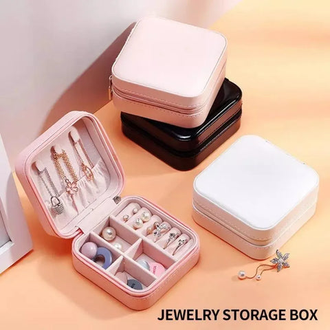 Travel Jewelry Box Jewelry Organizer for Double Layer Portable Mini Travel Case Display Storage Holder Boxes)