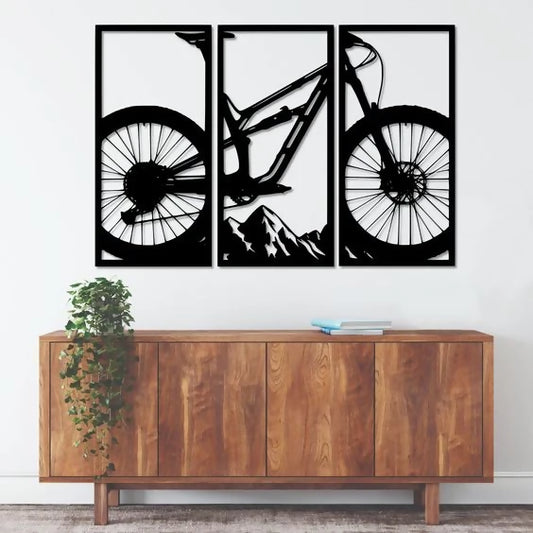 3 Pcs Cycle Wooden Wall Hanging