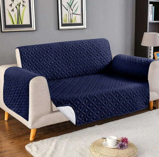 Ultrasonic Quilted Sofa Cover (Blue Color) - ValueBox