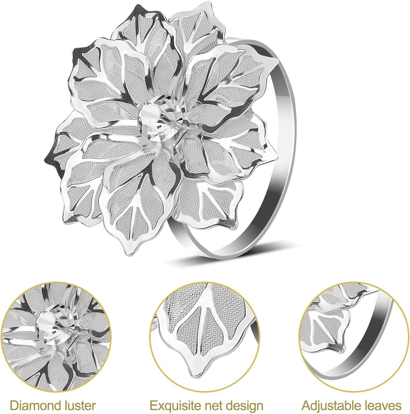 Napkin-Holder-Rings-Silver-Flower-Apricot-6401