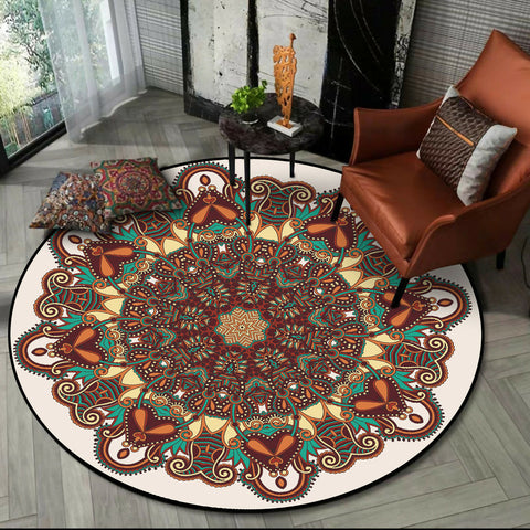 Living-Room-Rug-150-CM-Round-Laamba-4653-Apricot-5345