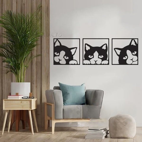 WOODEN CAT WALL DECOR