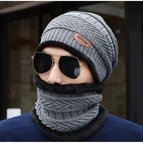 Beanie cap-Wool cap with neck warmer for men women| Winter cap for Unisex