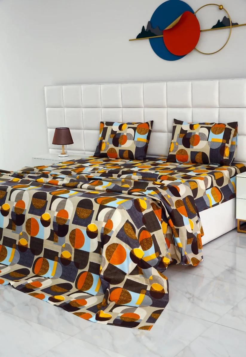 3-PCs-Double-Bed-Sheet-DB210-Apricot-7455